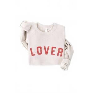 NEW OAT COLLECTIVE women's lover vintage graphic sweatshirt in white